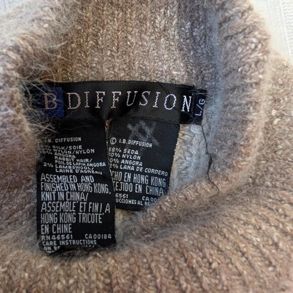 IB Diffusions Silk Angora blend pull-over mock neck sweater Size L - Picture 3 of 3